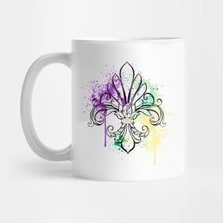 Lily with Watercolor ( Mardi Gras Fleur de Lis ) Mug